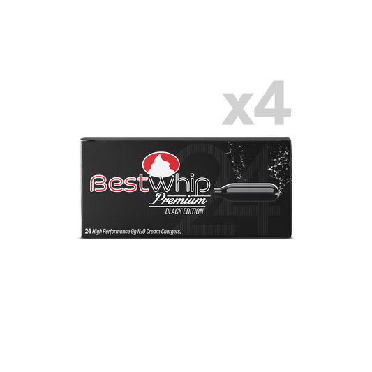 Best Whip Premium (Black Edition) 9g N2O Chargers - 4 Packs of 24 cartridges